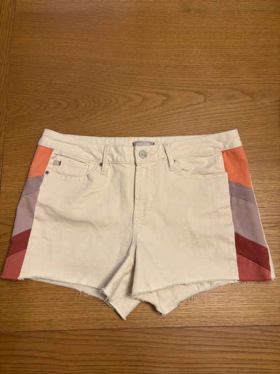 Dear John Pants - Dear John High Rise Cream Shorts with Color Side Stripes Size 31 Womens